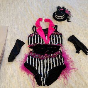 Glamour Costume Pink Black and White Solo Costume